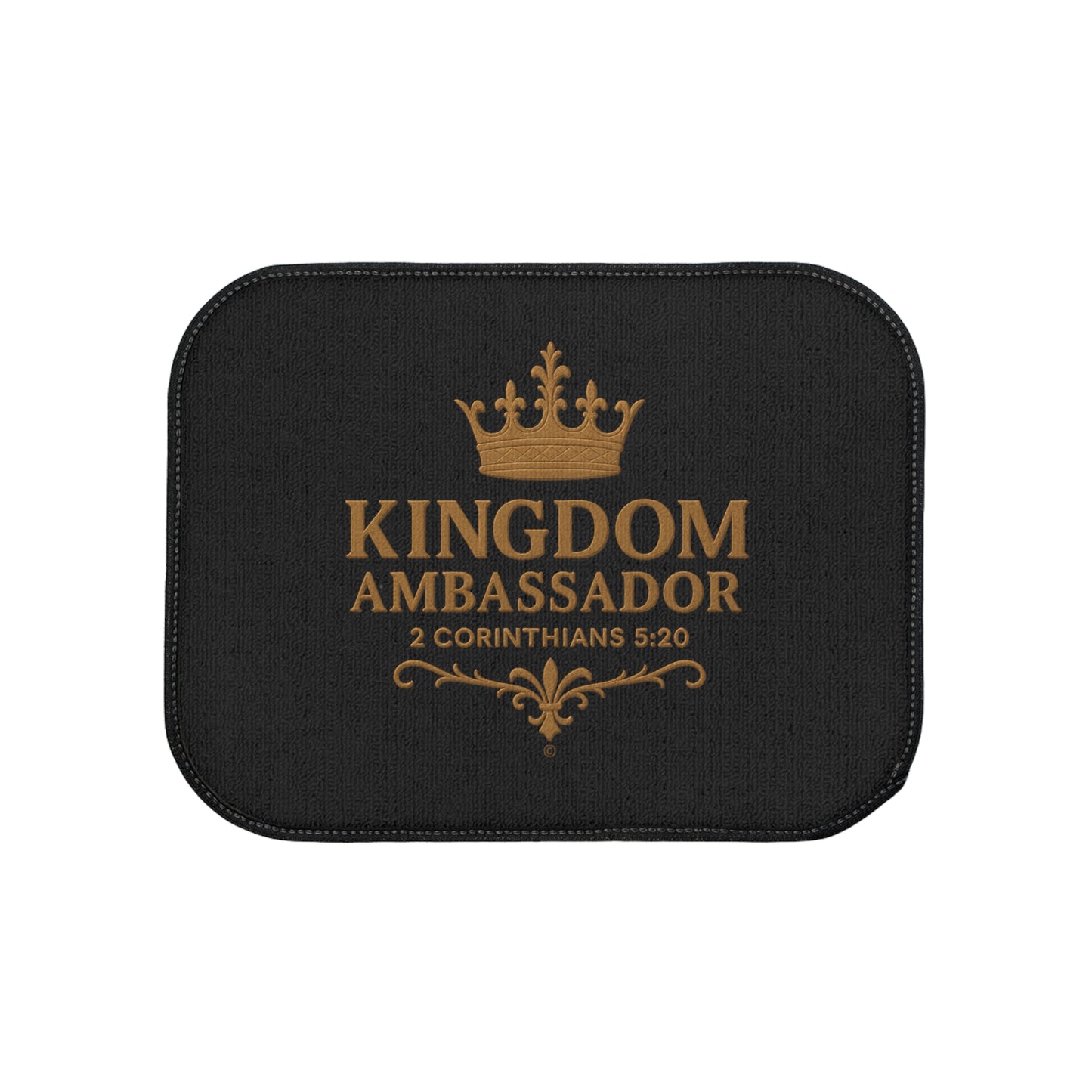 Kingdom Ambassador (Gold Lettering on Black) Car Floor Mat. 1 piece