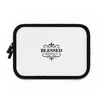 Blessed Laptop Sleeve - Inspirational Tech Accessory, Christian Gift, Stylish Protection for Devices, Faith-Based Protector - Cross Apparel USA