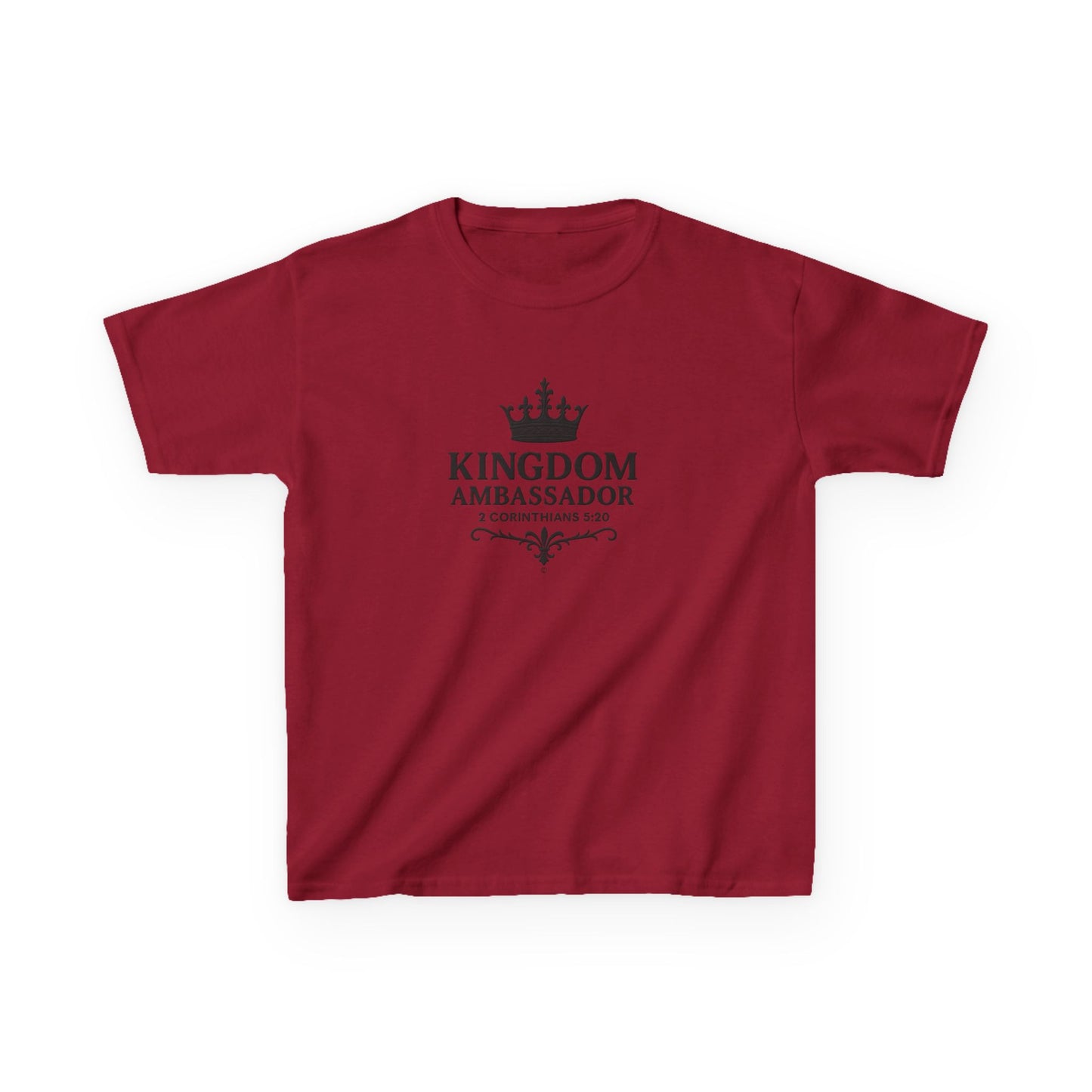 Kingdom Ambassador (Black Lettering) Kids Tee, Faith-based Inspirational Apparel, Gift for Believers, Youth Fashion, Bible Verse Shirt, Meaningful Gift