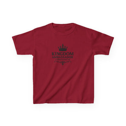 Kingdom Ambassador (Black Lettering) Kids Tee, Faith-based Inspirational Apparel, Gift for Believers, Youth Fashion, Bible Verse Shirt, Meaningful Gift