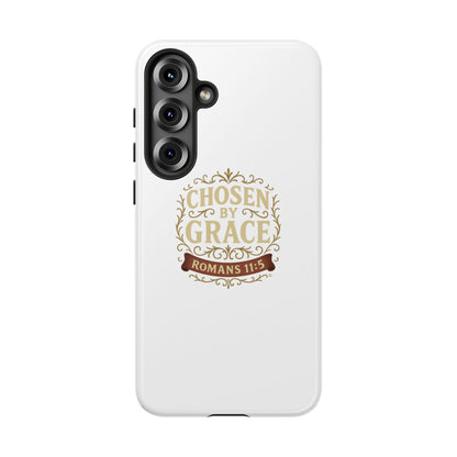 Chosen by Grace (Color), Rugged Phone Case, Inspirational Mobile Cover, Gift for Faith Lovers, Faith-Based Protector