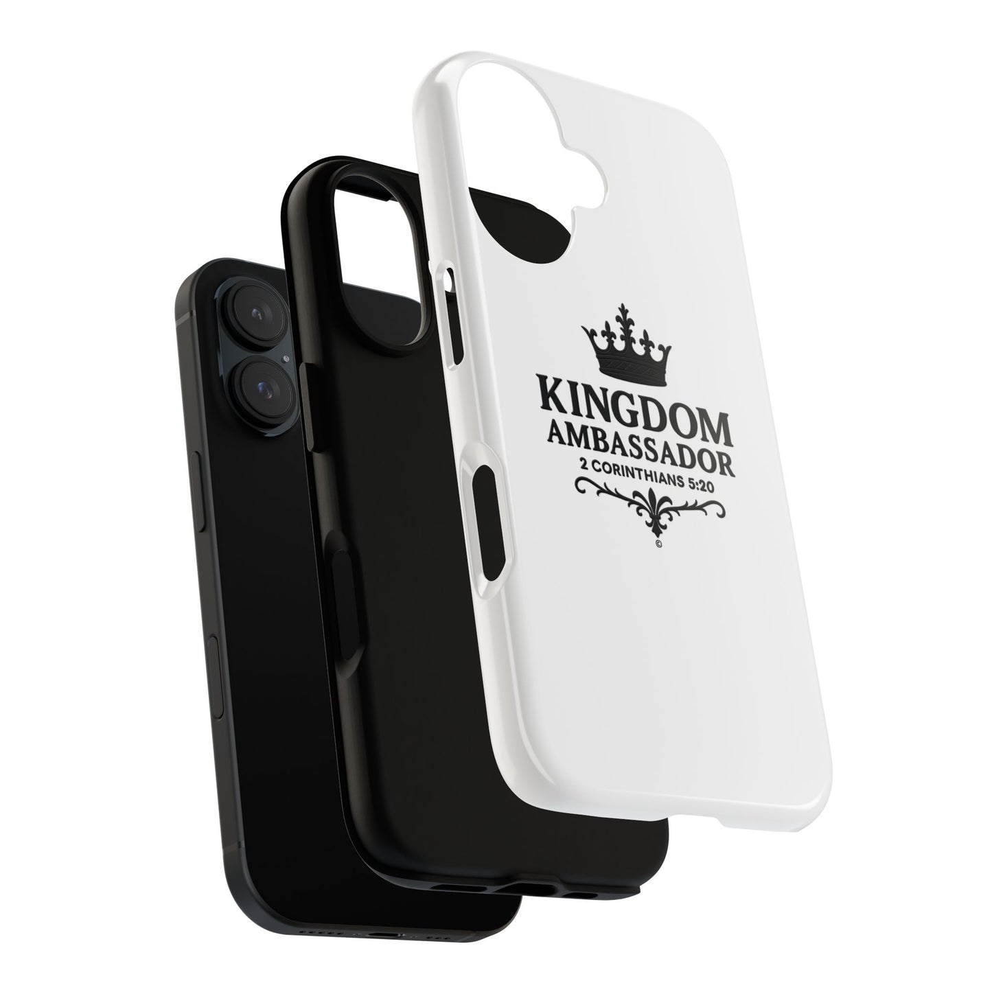 Kingdom Ambassador (Black Lettering) Rugged Phone Case, Inspirational Mobile Cover, Gift for Faith Lovers, Faith-Based Protector