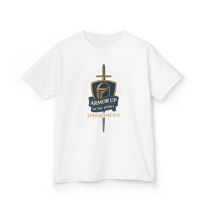 Armor Up (Blue & Gold Lettering) Kids Inspirational T-shirt