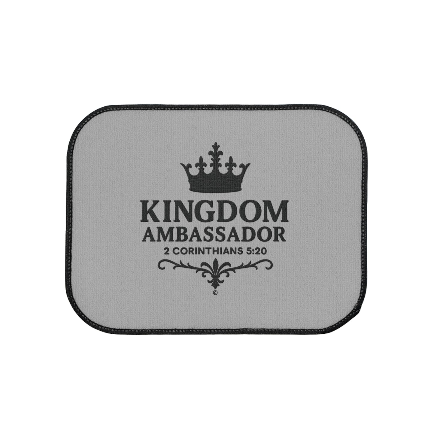 Kingdom Ambassador (Black Lettering on Grey) Car Floor Mat, 1 piece