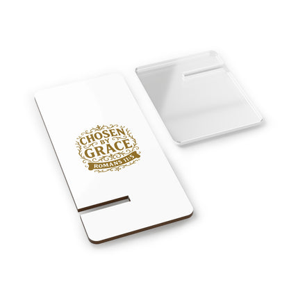 Chosen by Grace (Gold) Smartphone Display Stand, Desk Organizer, Gift for Students, Office Decor, Home Office Accessory - Cross Apparel USA