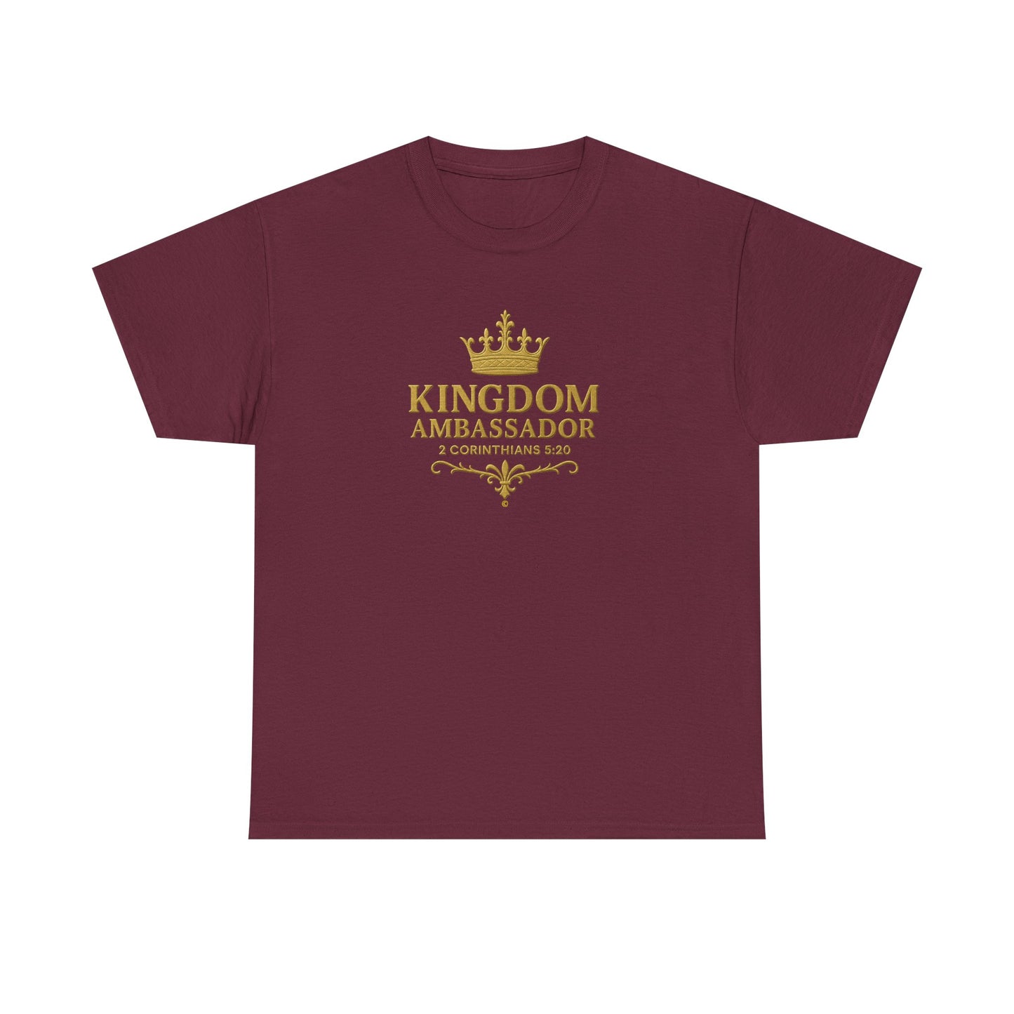 Kingdom Ambassador (Gold Lettering) Unisex Heavy Cotton Tee - Cross Apparel USA