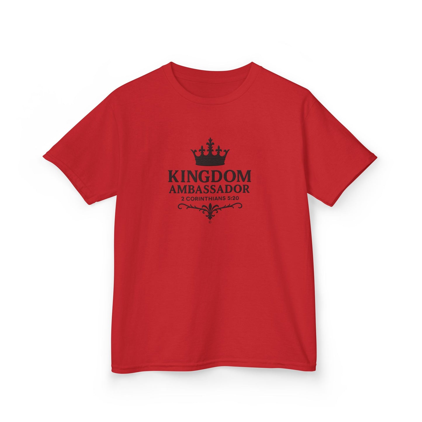 Kingdom Ambassador (Black Lettering) Kids Tee, Faith-based Inspirational Apparel, Gift for Believers, Youth Fashion, Bible Verse Shirt, Meaningful Gift