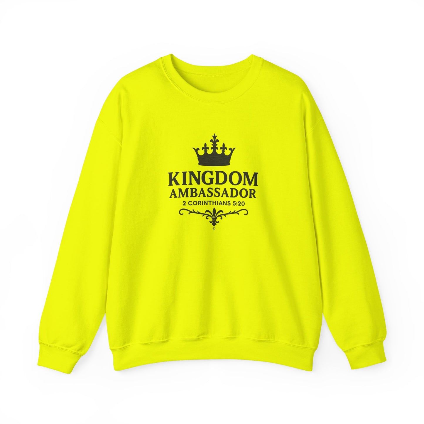 Kingdom Ambassador (Black Lettering) Unisex Crewneck Sweatshirt - Inspirational Gift, Faith-Based Apparel, Cozy Casual Wear, Bible Verse Sweatshirt