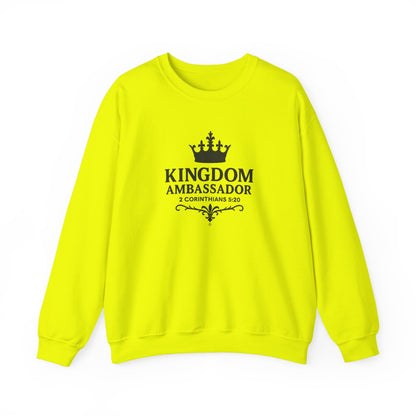 Kingdom Ambassador (Black Lettering) Unisex Crewneck Sweatshirt - Inspirational Gift, Faith-Based Apparel, Cozy Casual Wear, Bible Verse Sweatshirt