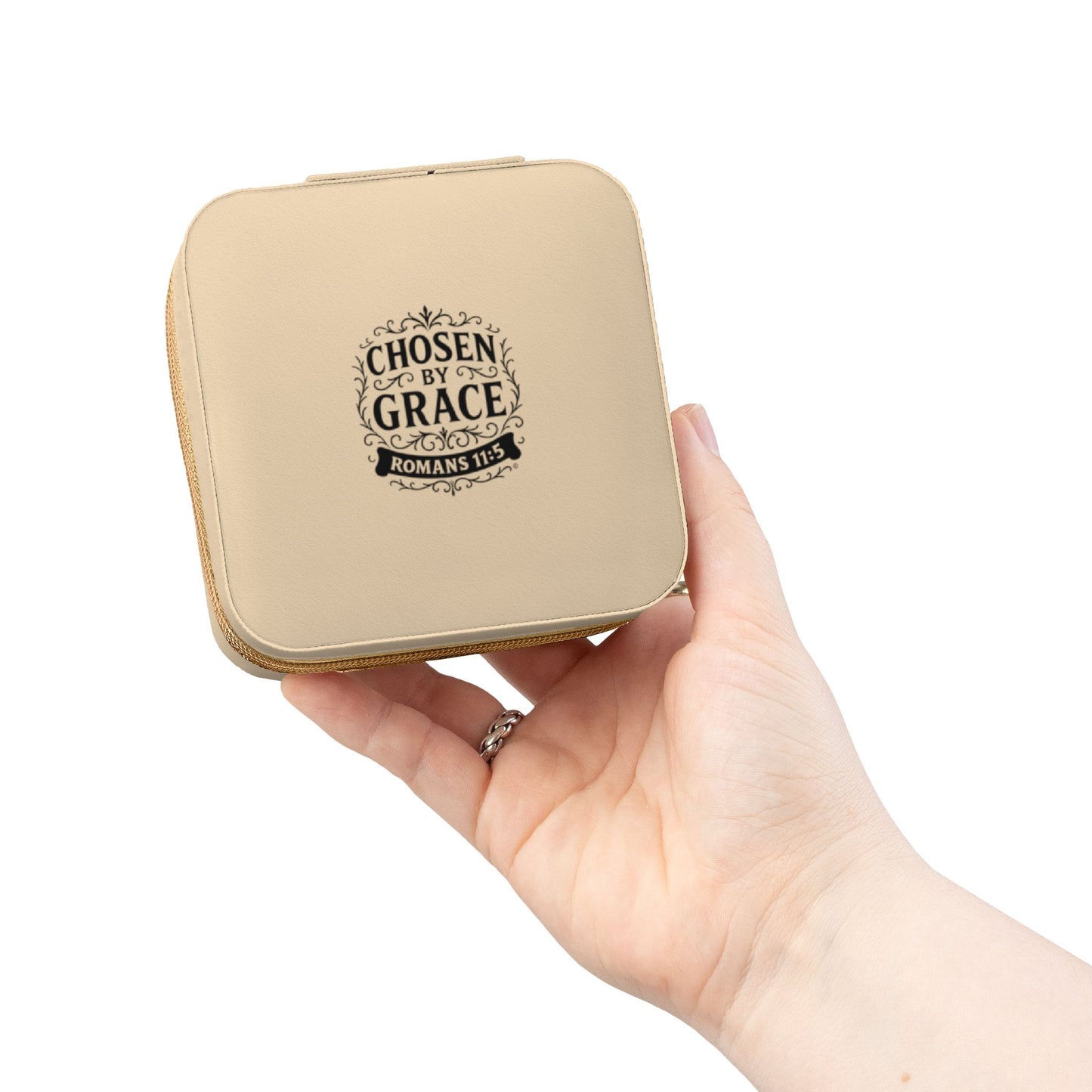Chosen by Grace Elegant Jewelry Travel Case for Minimalist Adventurers, Portable Accessory Organizer, Perfect for Travel, Gifts, Special Occasions