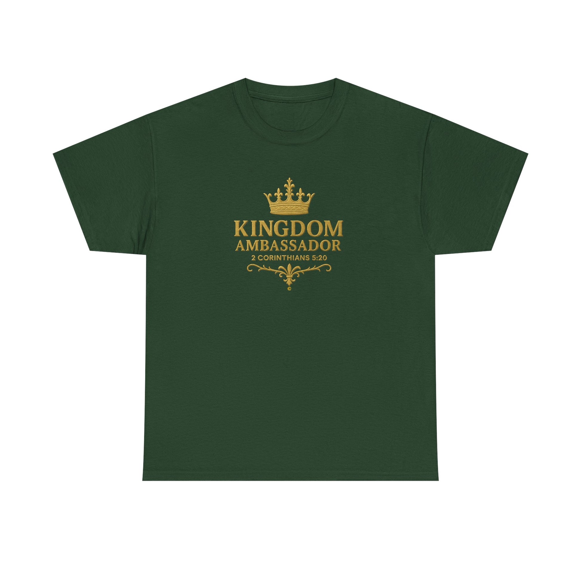 Kingdom Ambassador (Gold Lettering) Unisex Heavy Cotton Tee - Cross Apparel USA