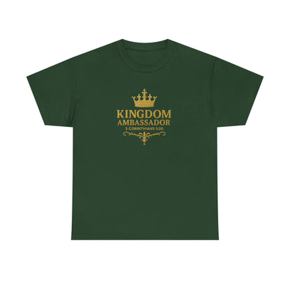 Kingdom Ambassador (Gold Lettering) Unisex Heavy Cotton Tee - Cross Apparel USA