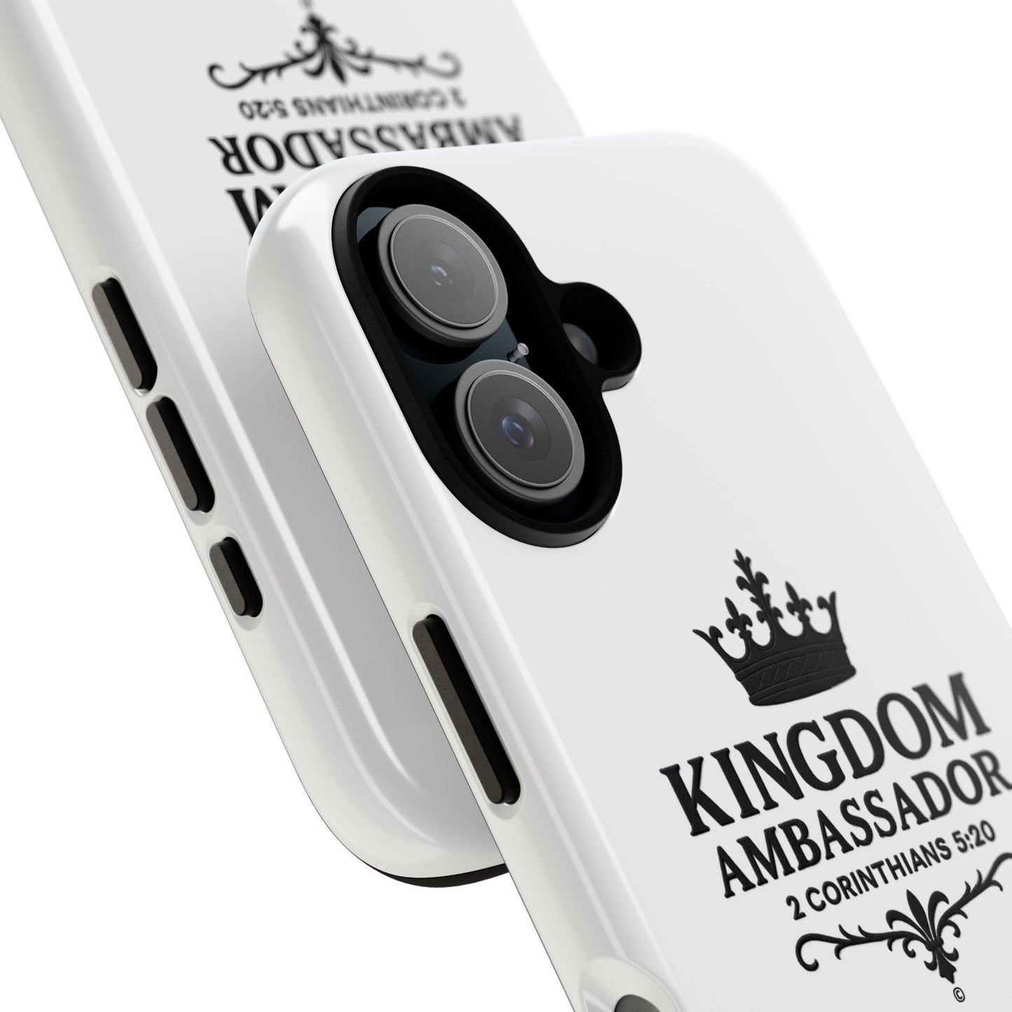Kingdom Ambassador (Black Lettering) Rugged Phone Case, Inspirational Mobile Cover, Gift for Faith Lovers, Faith-Based Protector