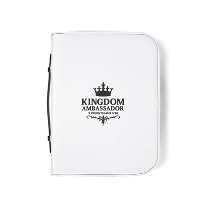 Kingdom Ambassador (Black Lettering) Inspirational Bible Cover, Gift for Believers, Faith-Based Book Cover - Cross Apparel USA