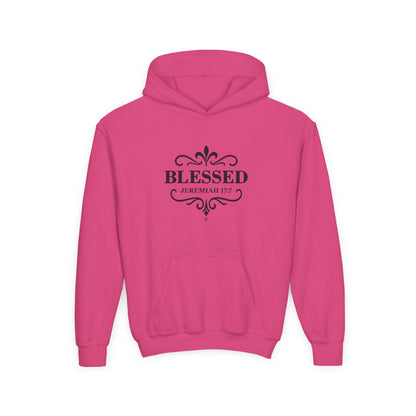 Blessed (Black Lettering) Youth Heavy Blend Hooded Sweatshirt