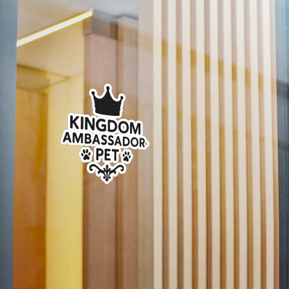 Kingdom Ambassador Pet (Black Lettering) Kiss-Cut Vinyl Decals, Inspirational Wall Art, Faith-Based Gifts, Home Decor - Cross Apparel USA