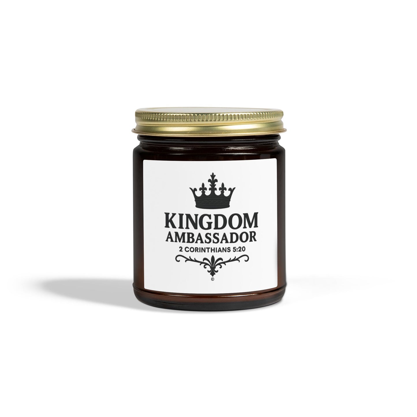 Kingdom Ambassador (Black Lettering) Scented Candle - Coconut Apricot Wax, Inspirational Home Decor, Gifts for Believers, Relaxation