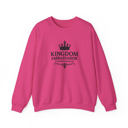 Kingdom Ambassador (Black Lettering) Unisex Crewneck Sweatshirt - Inspirational Gift, Faith-Based Apparel, Cozy Casual Wear, Bible Verse Sweatshirt