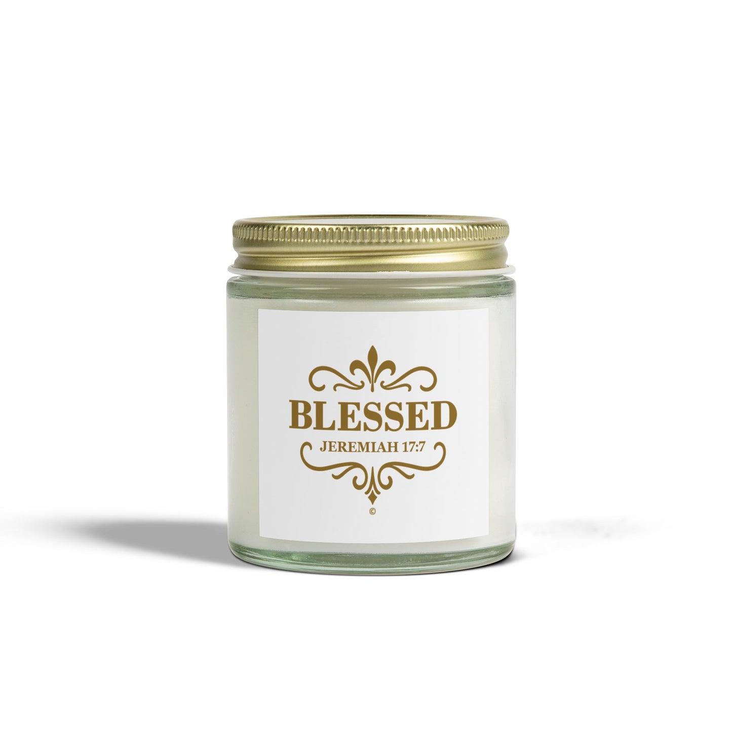 Blessed (Gold Lettering) Scented Candle - Coconut Apricot Wax, Inspirational Home Decor, Gifts for Believers, Relaxation