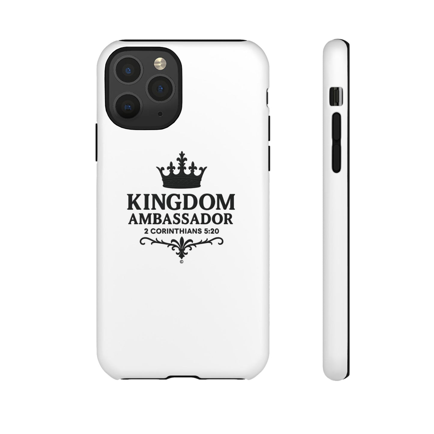 Kingdom Ambassador (Black Lettering) Rugged Phone Case, Inspirational Mobile Cover, Gift for Faith Lovers, Faith-Based Protector
