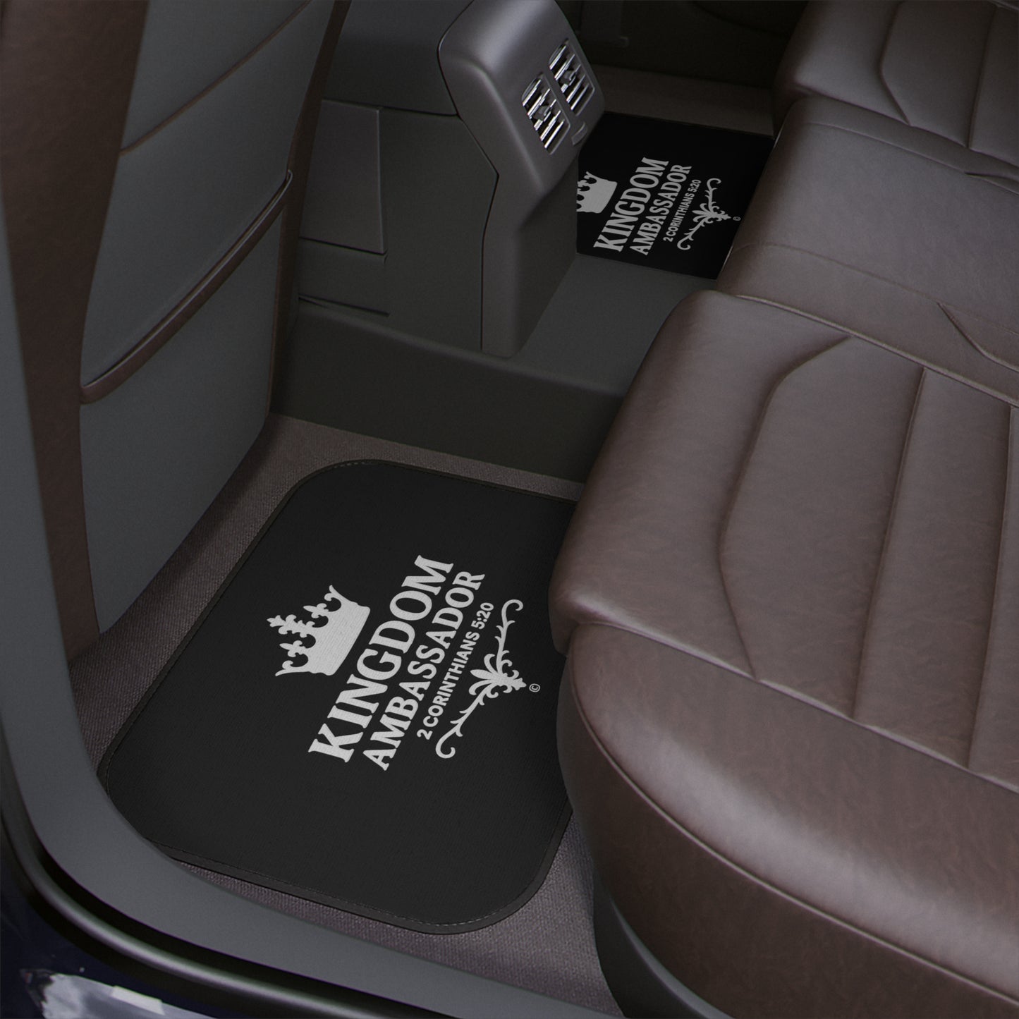 Kingdom Ambassador (White Lettering on Black) Car Floor Mat. 1 piece