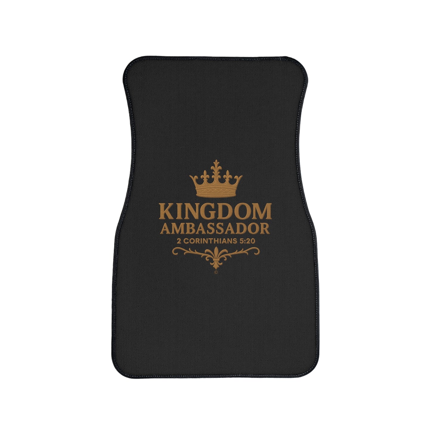 Kingdom Ambassador (Gold Lettering on Black) Car Floor Mat. 1 piece