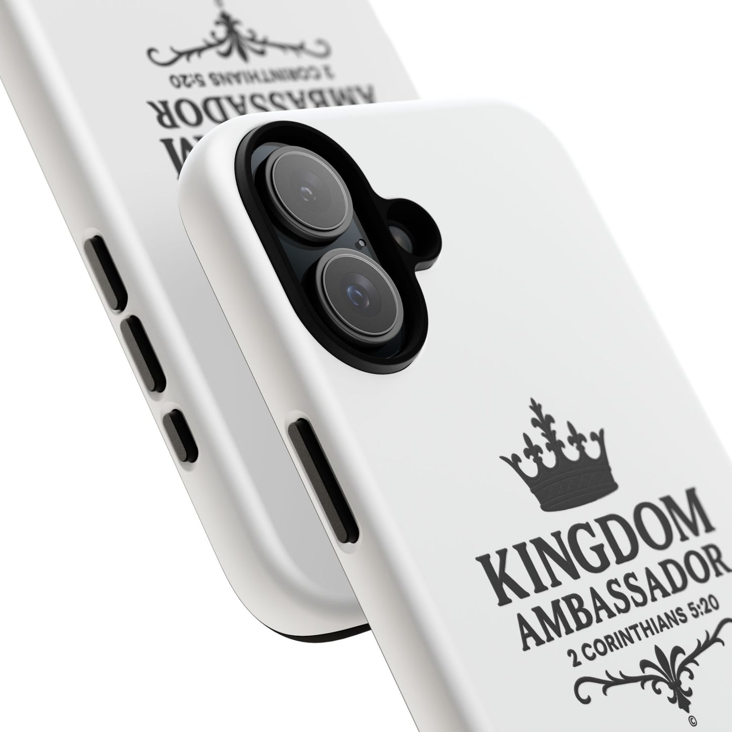 Kingdom Ambassador (Black Lettering) Rugged Phone Case, Inspirational Mobile Cover, Gift for Faith Lovers, Faith-Based Protector
