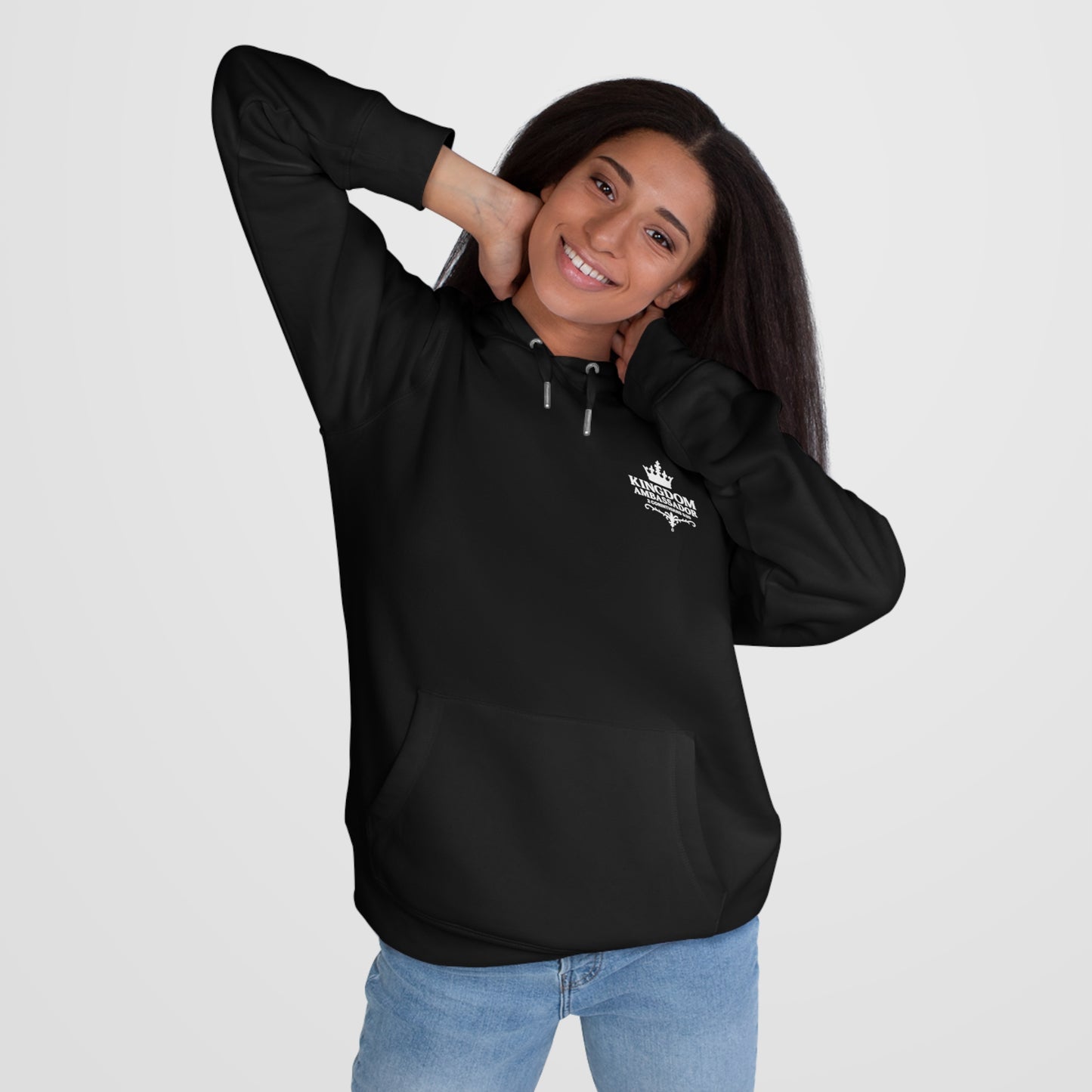 Kingdom Ambassador (Small Design on Front, Large Design on Back) Unisex Apparel Clothing Hoodie Hooded Sweatshirt