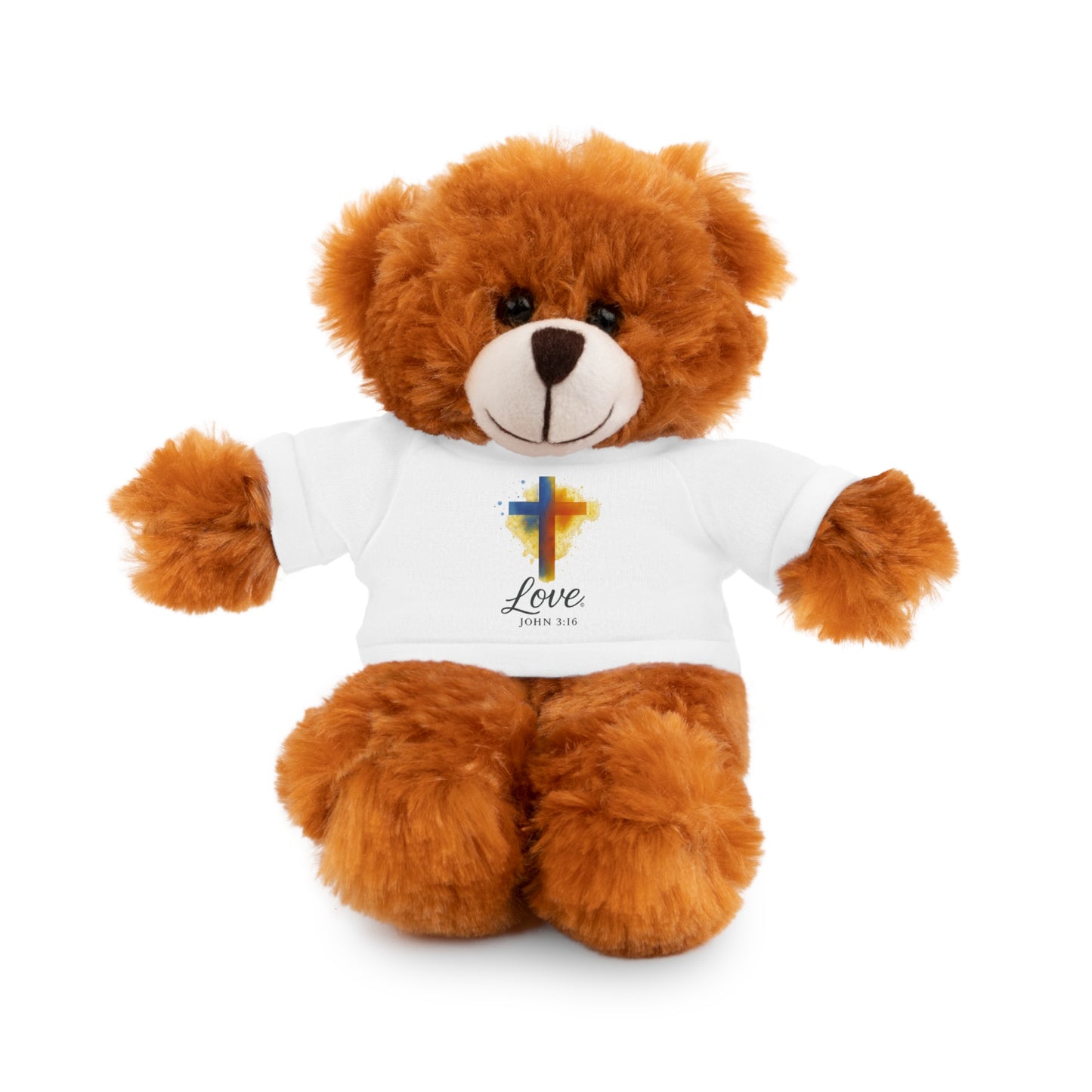 Love (Full Color) Plush Toy with Tee, Faith-Inspired Stuffed Animal, Inspirational Gift, Birthday Present, Encouragement Gift