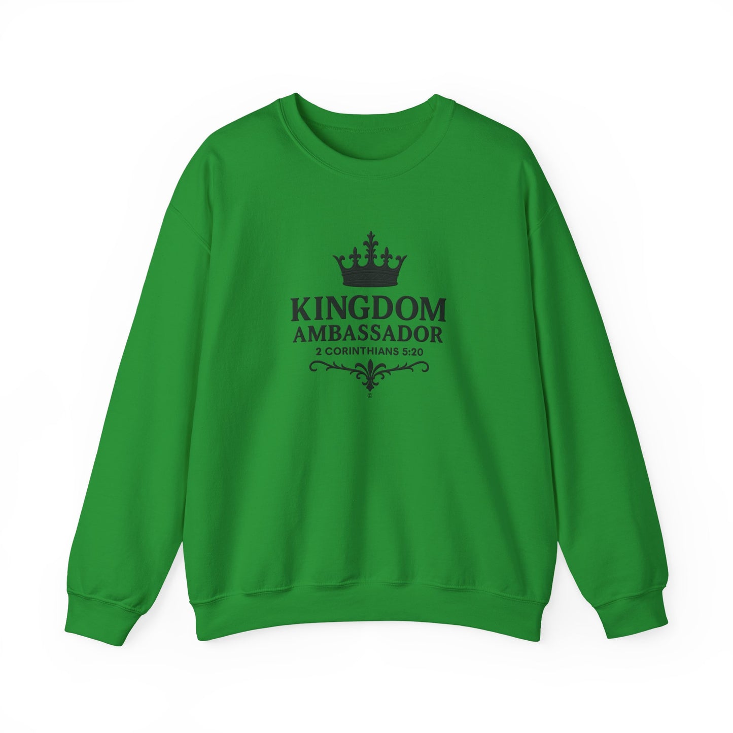 Kingdom Ambassador (Black Lettering) Unisex Crewneck Sweatshirt - Inspirational Gift, Faith-Based Apparel, Cozy Casual Wear, Bible Verse Sweatshirt