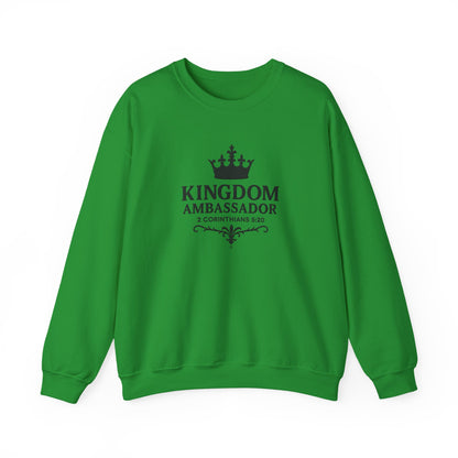 Kingdom Ambassador (Black Lettering) Unisex Crewneck Sweatshirt - Inspirational Gift, Faith-Based Apparel, Cozy Casual Wear, Bible Verse Sweatshirt