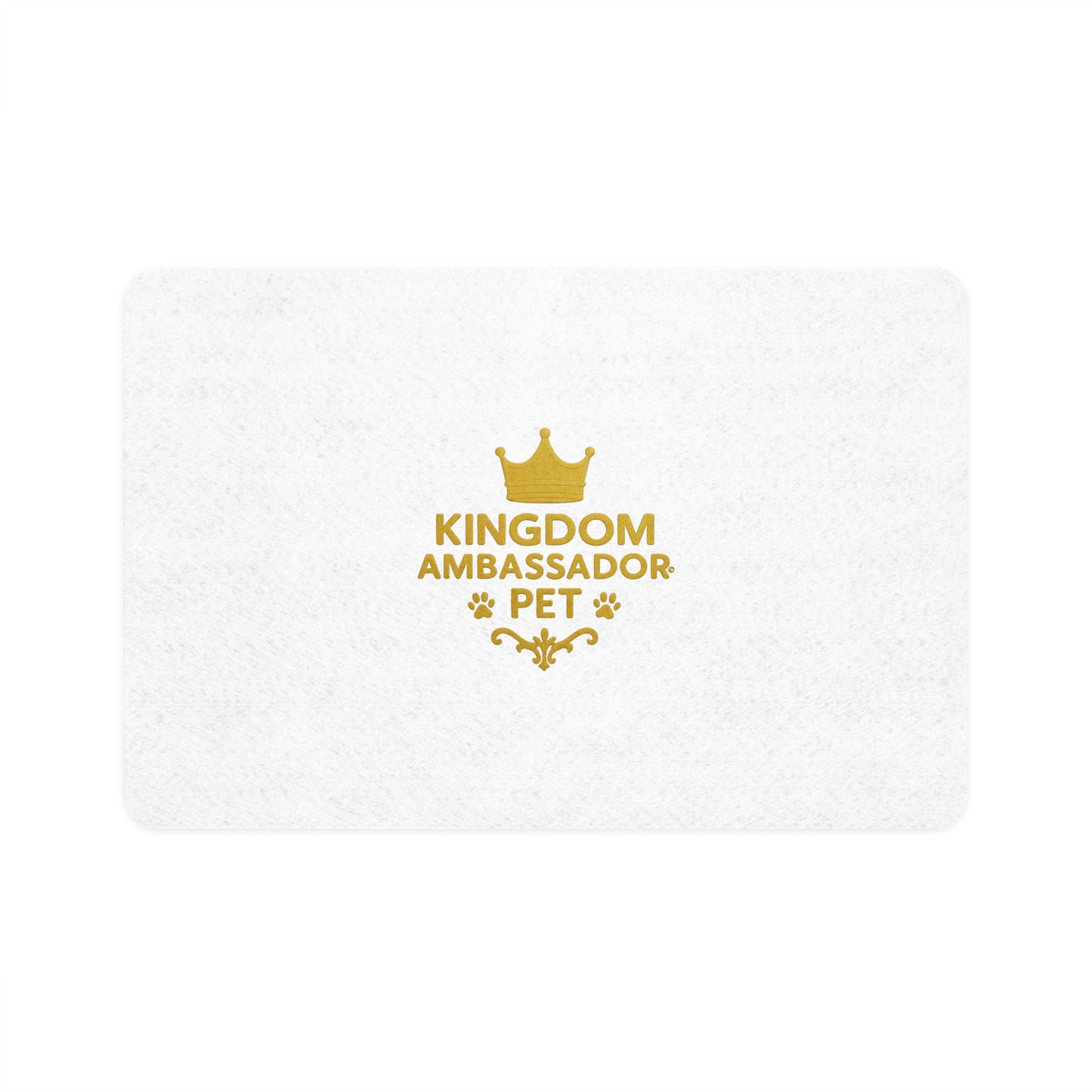 Kingdom Ambassador Pet (Gold Lettering) Food Mat (12x18) - Cross Apparel USA