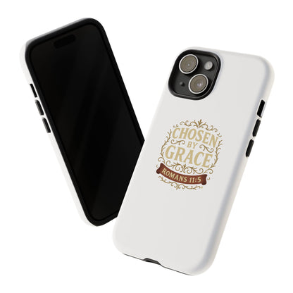 Chosen by Grace (Color), Rugged Phone Case, Inspirational Mobile Cover, Gift for Faith Lovers, Faith-Based Protector