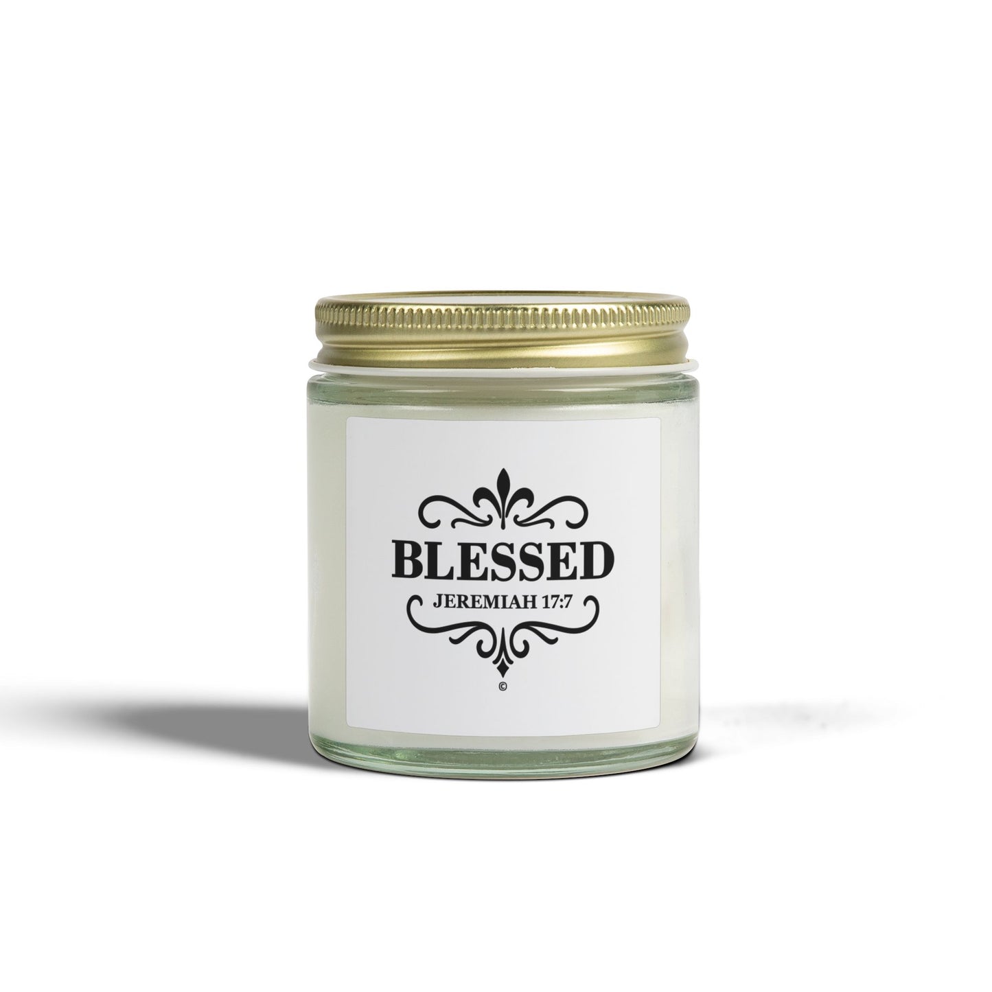 Blessed (Black Lettering) Scented Candle - Coconut Apricot Wax, Inspirational Home Decor, Relaxation, Gifts for Believers