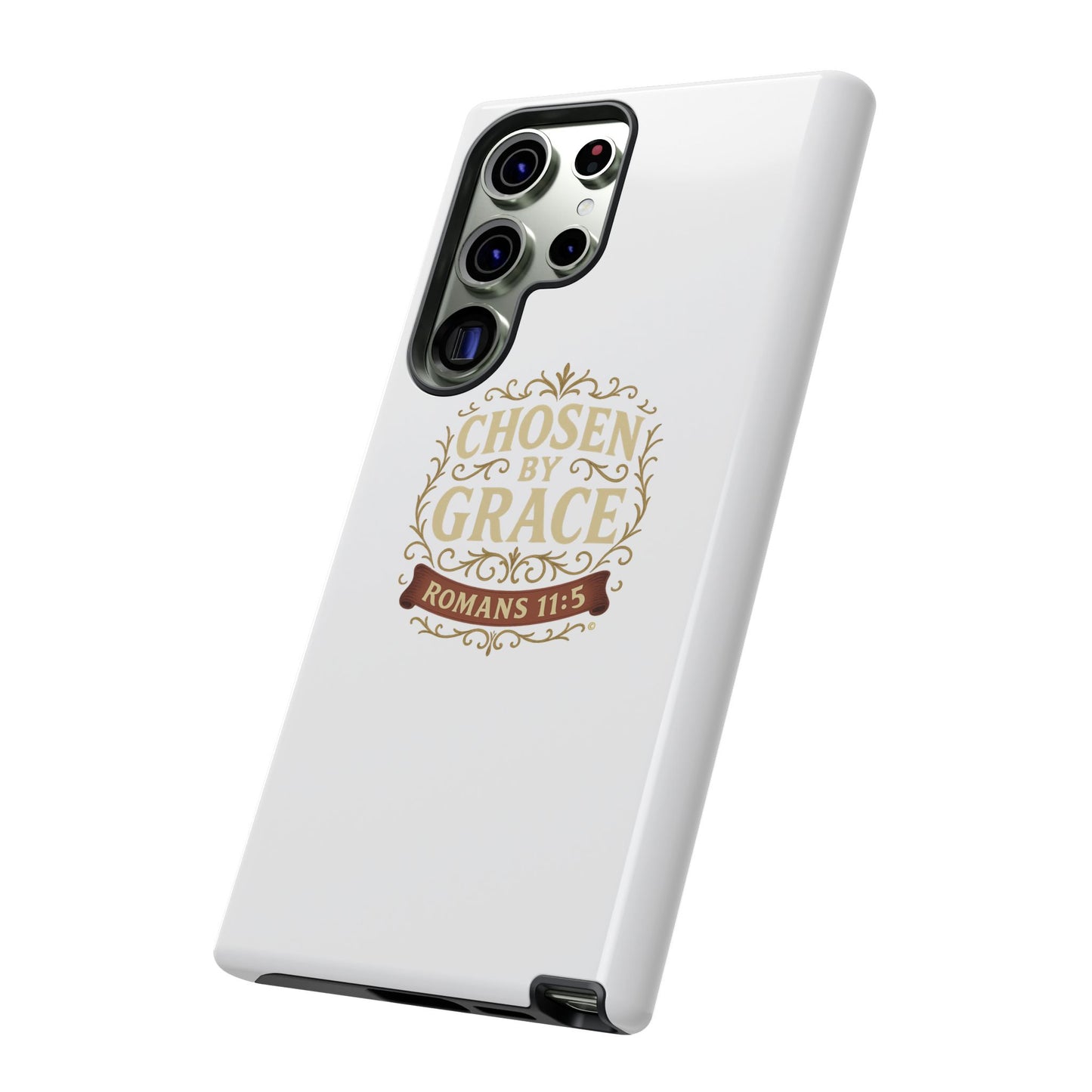 Chosen by Grace (Color), Rugged Phone Case, Inspirational Mobile Cover, Gift for Faith Lovers, Faith-Based Protector