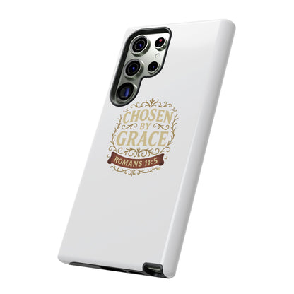 Chosen by Grace (Color), Rugged Phone Case, Inspirational Mobile Cover, Gift for Faith Lovers, Faith-Based Protector
