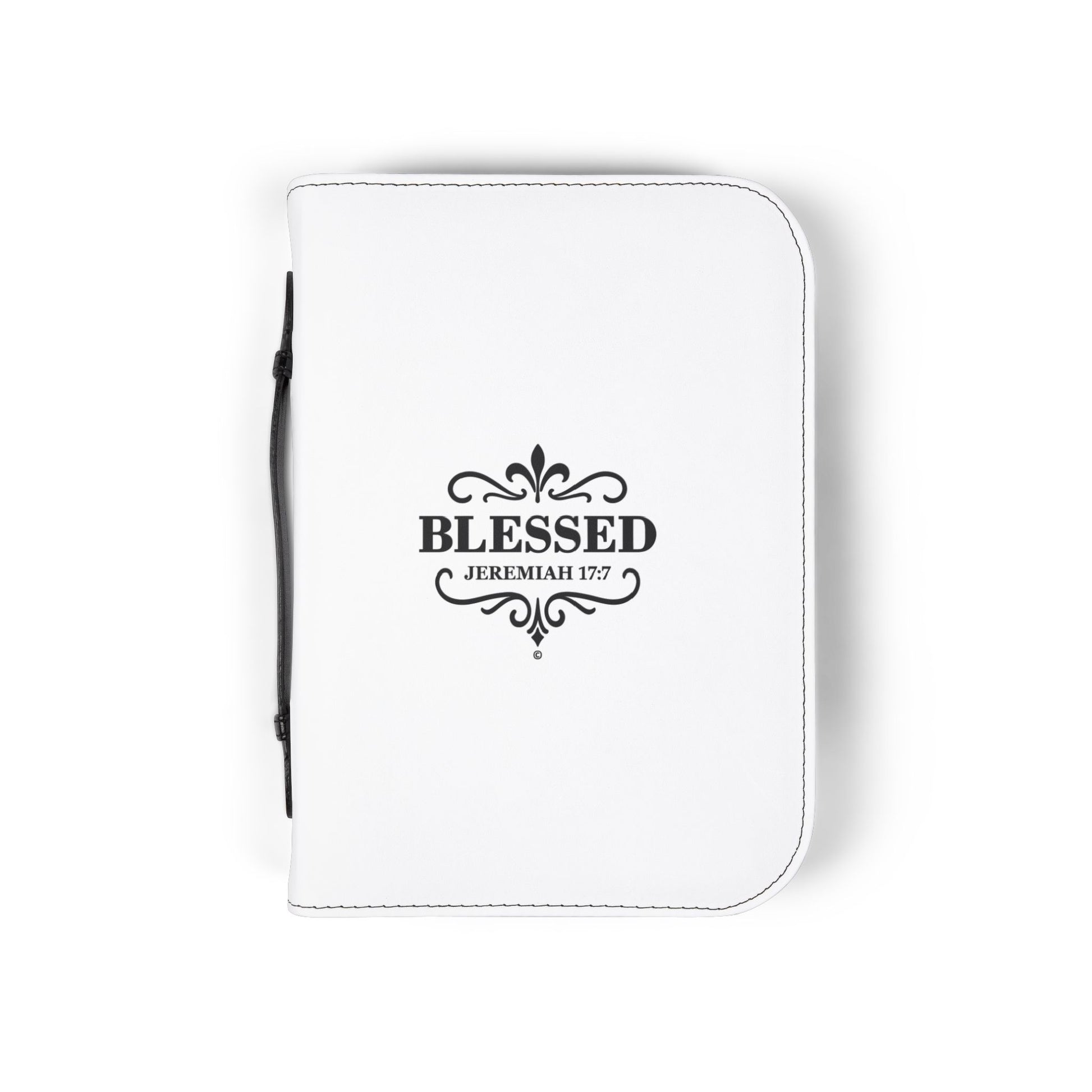 Blessed (Black Lettering) Inspirational Bible Cover, Gift for Believers, Faith-Based Book Cover - Cross Apparel USA