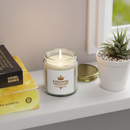 Kingdom Ambassador (Gold Lettering) Scented Candle - Coconut Apricot Wax, Inspirational Home Decor, Gifts for Believers, Relaxation