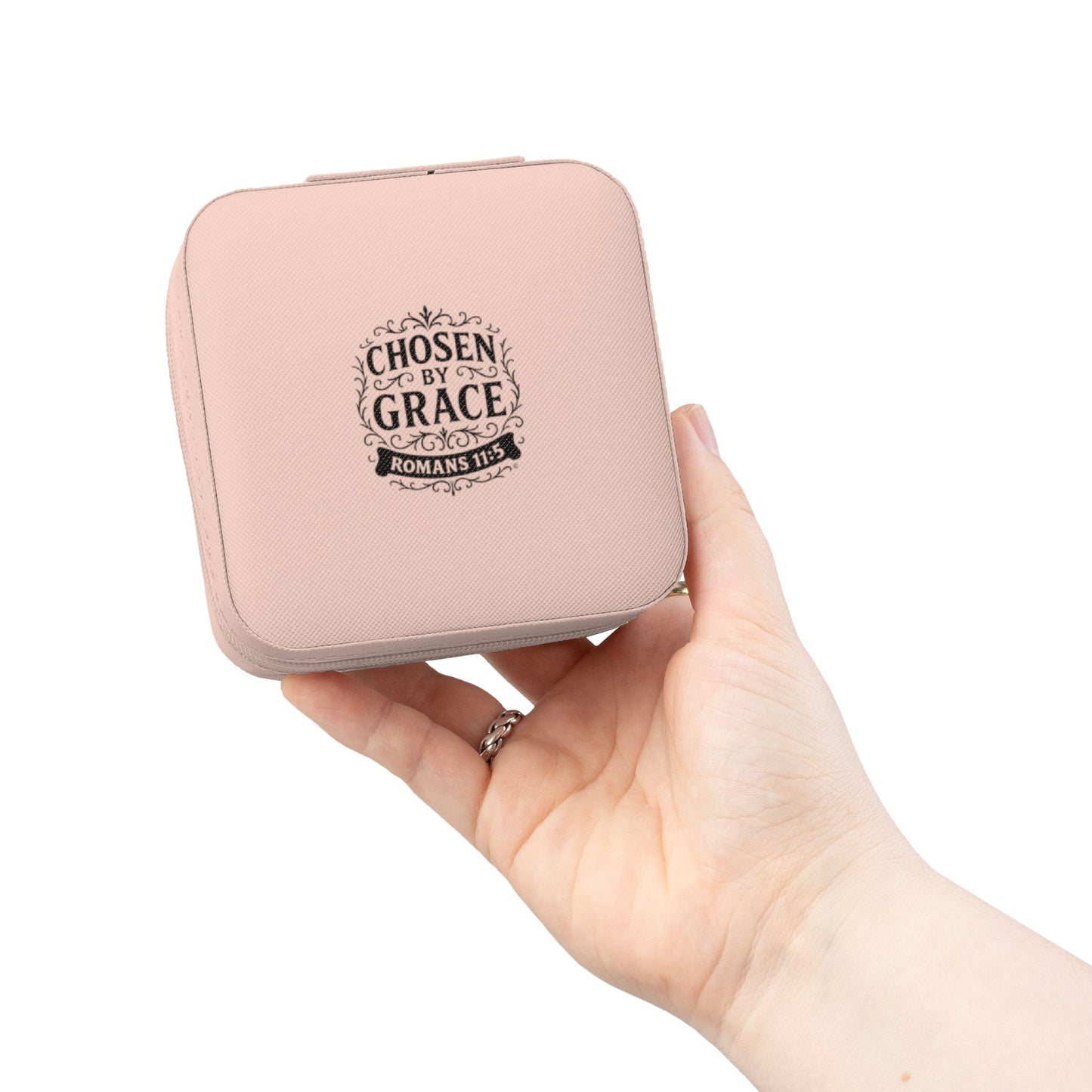 Chosen by Grace Elegant Jewelry Travel Case for Minimalist Adventurers, Portable Accessory Organizer, Perfect for Travel, Gifts, Special Occasions