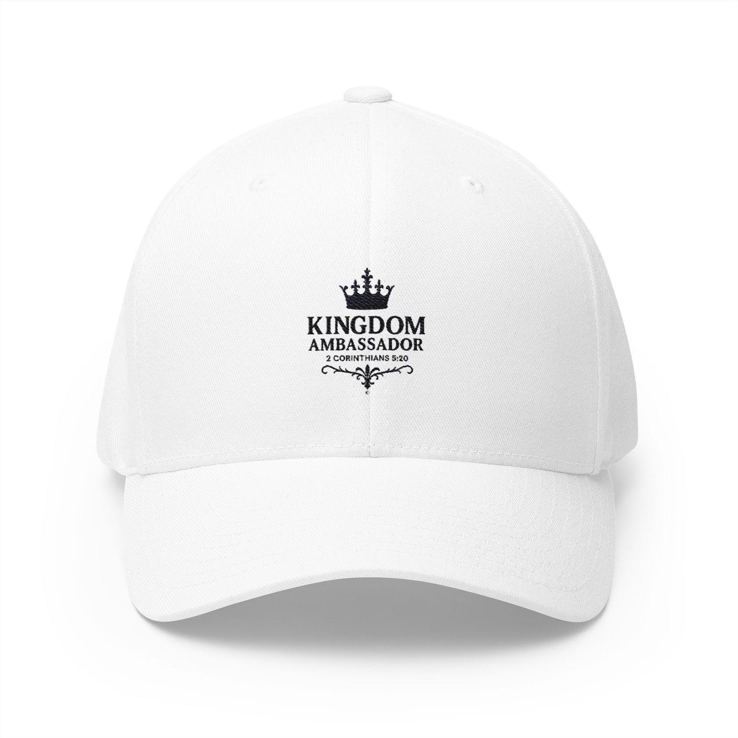 Kingdom Ambassador (Black Lettering) Embroidered Cap - Stylish Flex Fit Closed-Back Hat, Perfect for Events, Gifts, and Celebrations