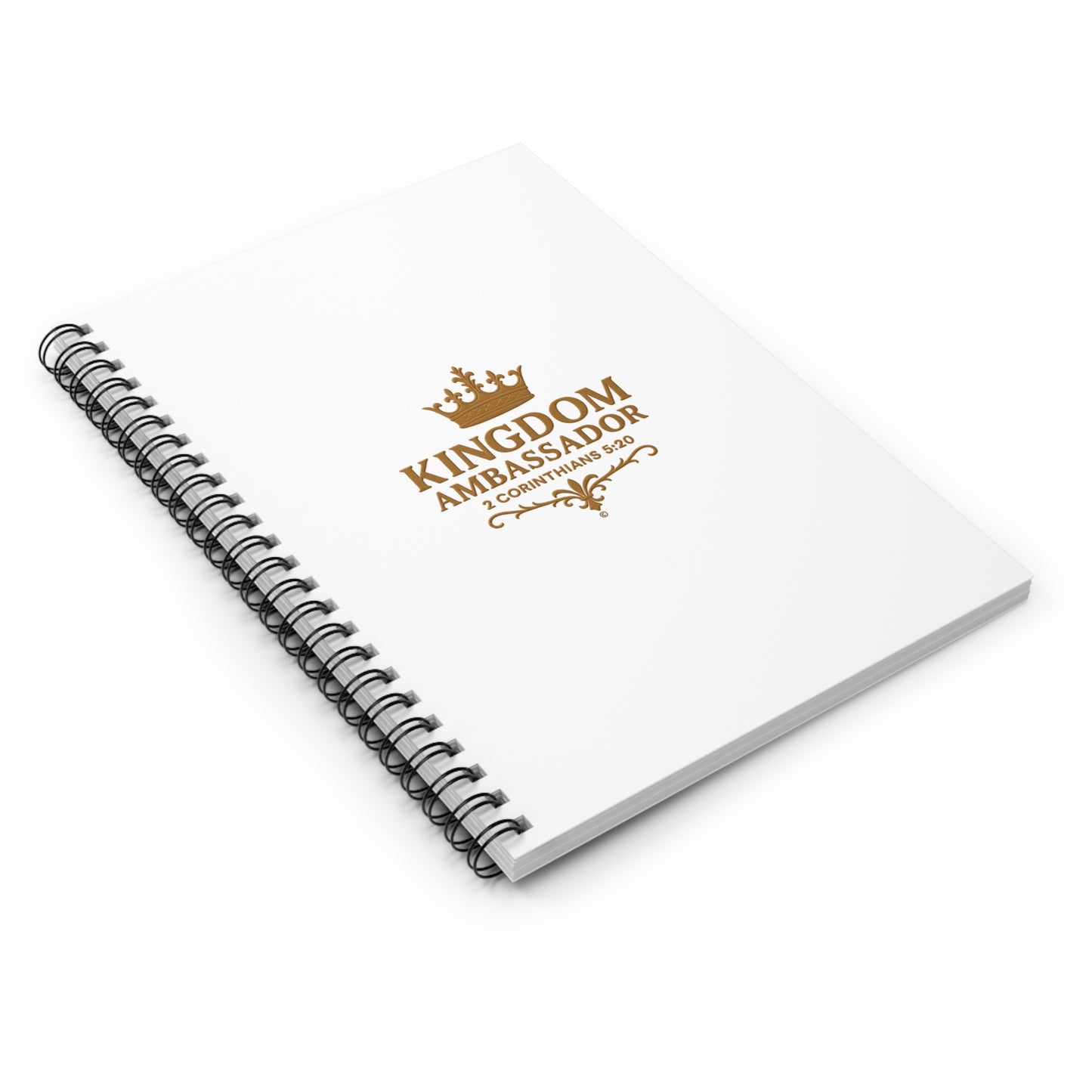 Kingdom Ambassador (Gold Lettering) Spiral Notebook - Ruled Line, inspirational Gift, Idea for Students