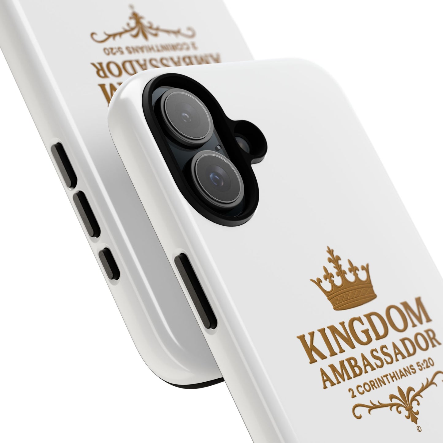 Kingdom Ambassador (Gold Lettering) Rugged Phone Case, Inspirational Mobile Cover, Gift for Faith Lovers, Faith-Based Protector