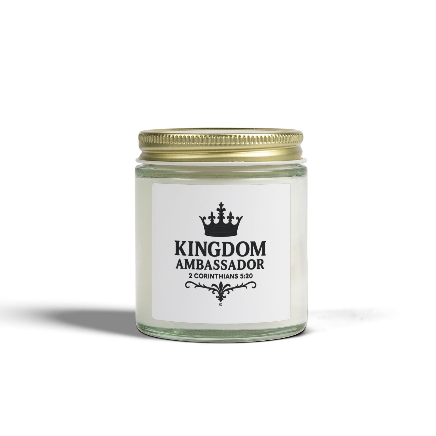 Kingdom Ambassador (Black Lettering) Scented Candle - Coconut Apricot Wax, Inspirational Home Decor, Gifts for Believers, Relaxation