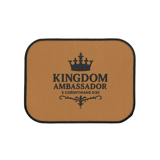 Kingdom Ambassador (Black Lettering on Light Brown) Car Floor Mat, 1 piece