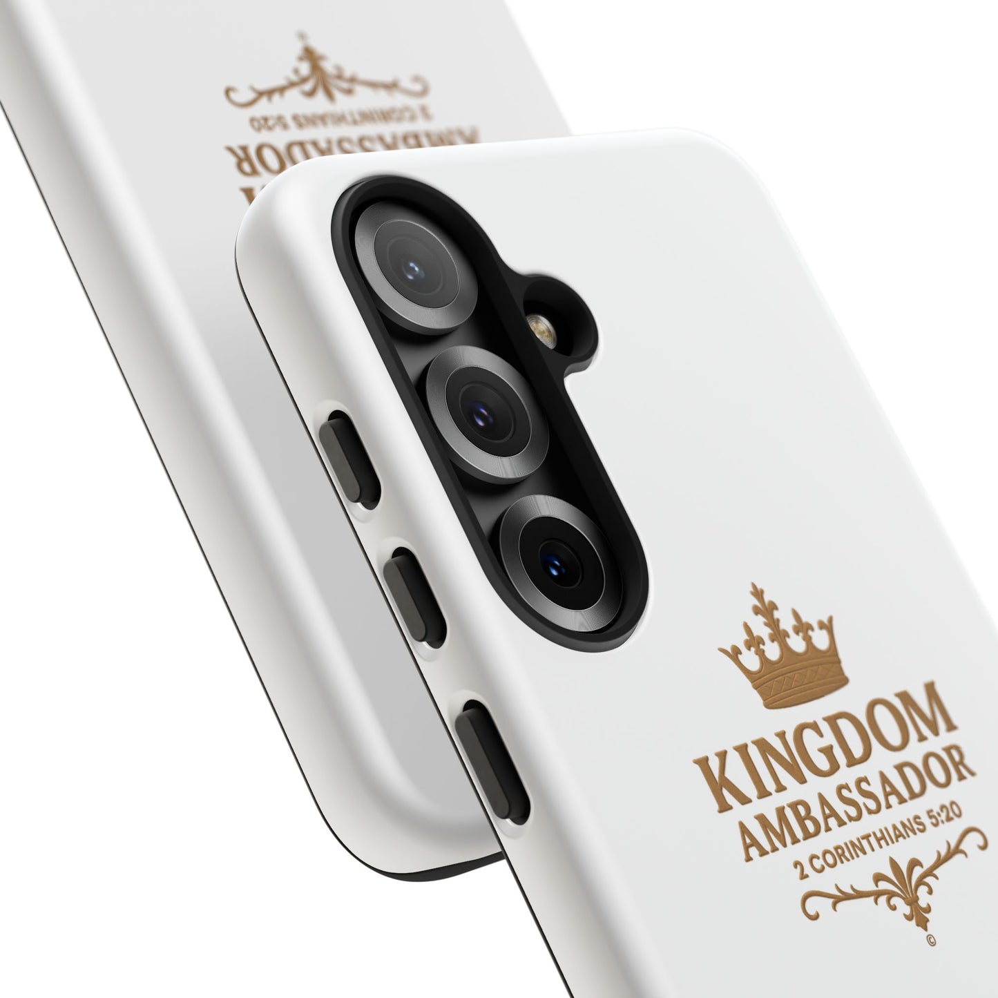 Kingdom Ambassador (Gold Lettering) Rugged Phone Case, Inspirational Mobile Cover, Gift for Faith Lovers, Faith-Based Protector