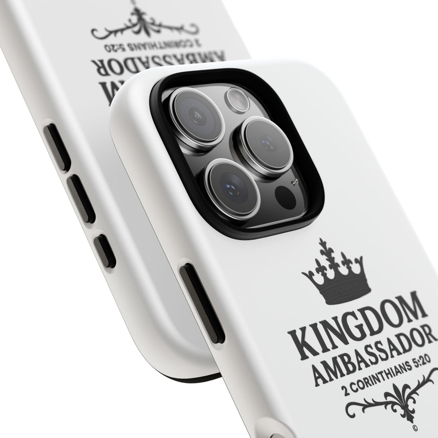Kingdom Ambassador (Black Lettering) Rugged Phone Case, Inspirational Mobile Cover, Gift for Faith Lovers, Faith-Based Protector