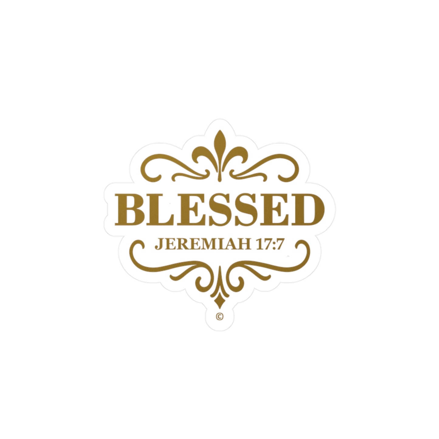 Blessed (Gold Lettering) Kiss-Cut Vinyl Decals, Inspirational Wall Art, Faith-Based Gifts, Home Decor - Cross Apparel USA