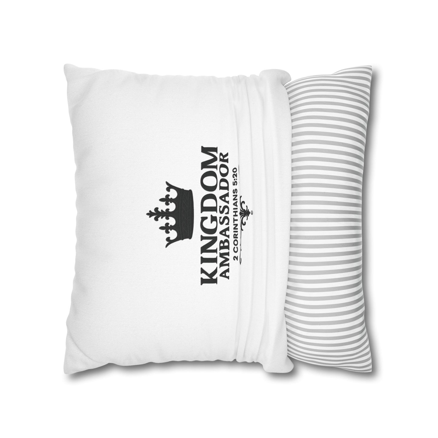 Kingdom Ambassador (Black Lettering) Square Pillow Cover | Inspirational Home Decor | Gifts for Faith (Pillow not included)