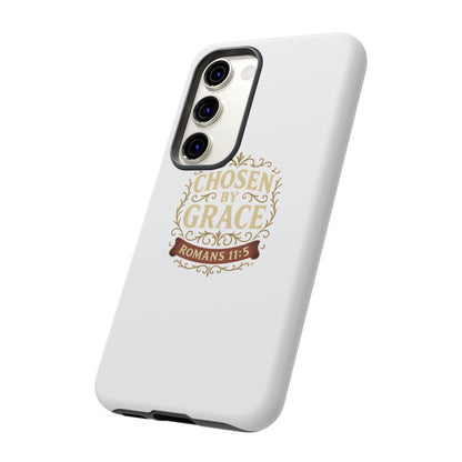 Chosen by Grace (Color), Rugged Phone Case, Inspirational Mobile Cover, Gift for Faith Lovers, Faith-Based Protector