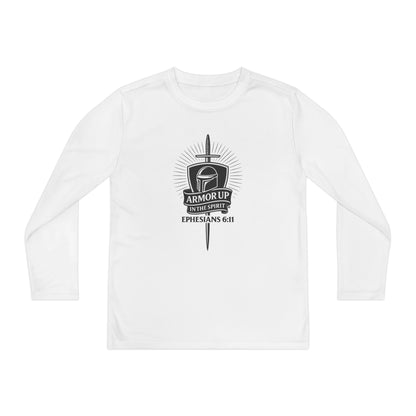 Armor Up (Black Lettering) Youth Long Sleeve Armor Up Tee
